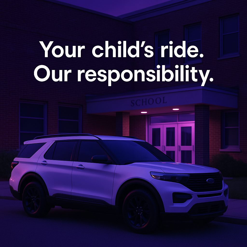 Nanny Driver vehicle - Your child's ride, our responsibility